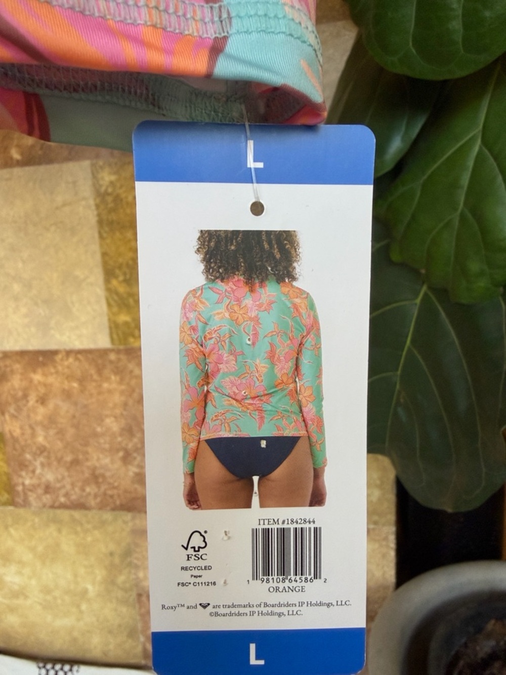 NEW Roxy Women’s UPF 50 Sun Protection Rash Guard Floral Long Sleeve Swim Tee - Picture 12 of 13